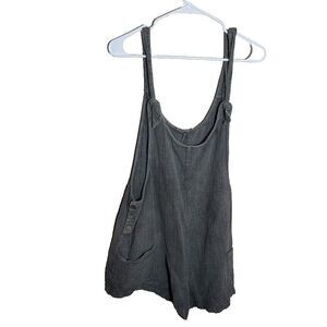 Kiwi + Punch Romper Women's Gray Sleeveless One Piece Overalls Slouchy